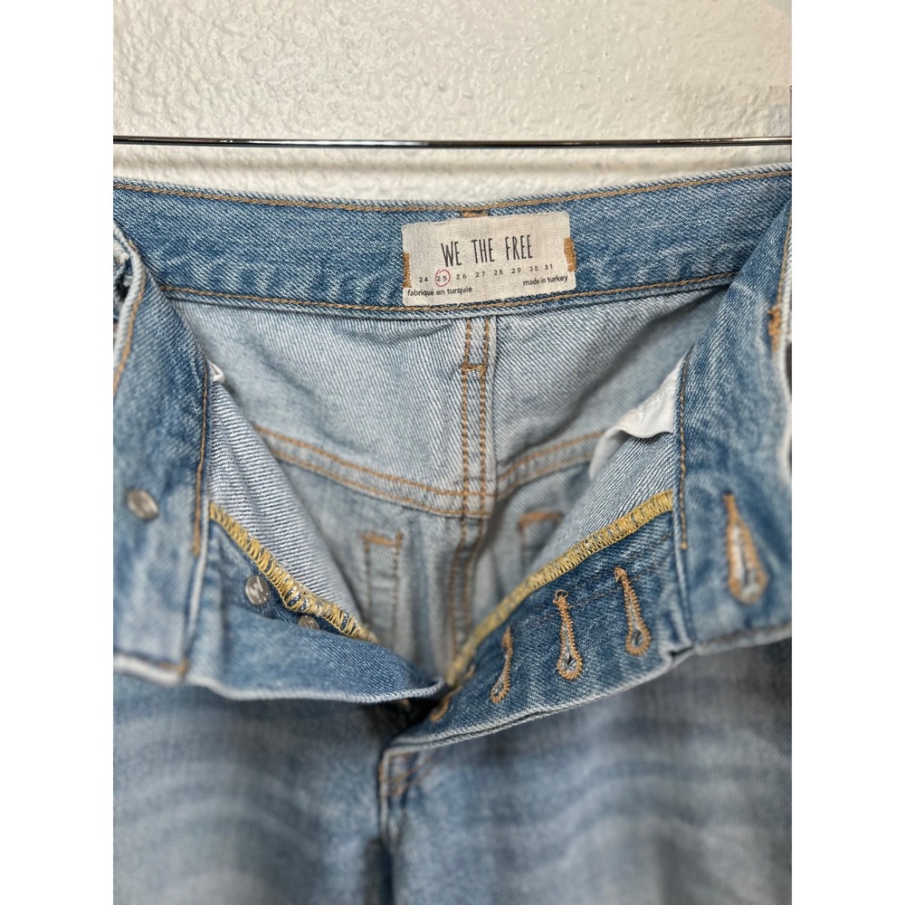 WE THE FREE High Rise Distressed Ripped Straight Leg Jeans Light Wash Size‎ 25 - Picture 5 of 9